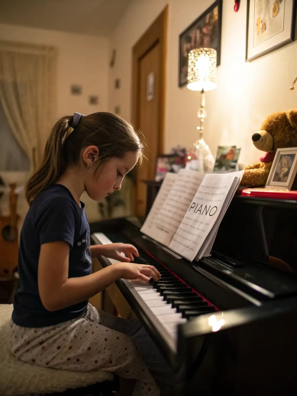 A photo of a student receiving personalized music instruction from a dedicated teacher, emphasizing the one-on-one attention at AVENIR DE DONZENAC.