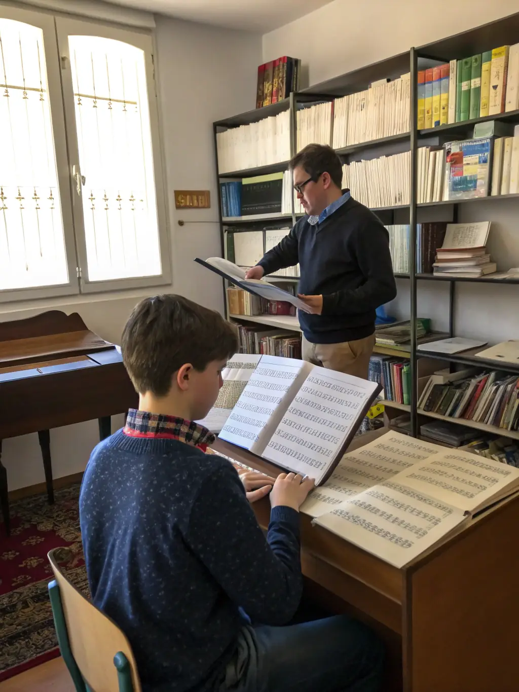 A picture of a music theory class in session, with students actively engaged in learning musical concepts at AVENIR DE DONZENAC.